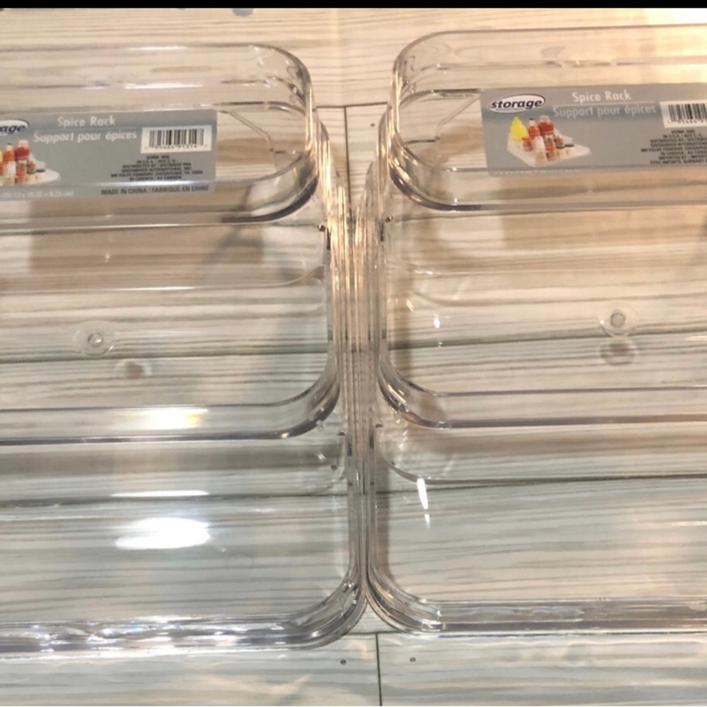 Storage Essentials Clear Spice Rack Measures: 9.5 x 8 x 3.25 inches (Set of 2)